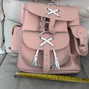 Elegant Pink Backpack with White Accents